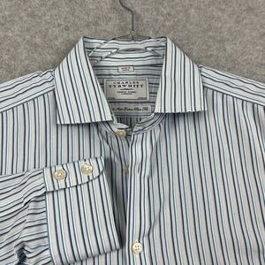 Charles Tyrwhitt Dress Shirt 16 33 Non-Iron Slim Fit Multicolor Vertical Striped